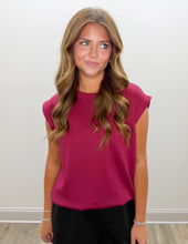 Load image into Gallery viewer, Caught Up In This Moment Scuba Sleeveless Top in Cabernet
