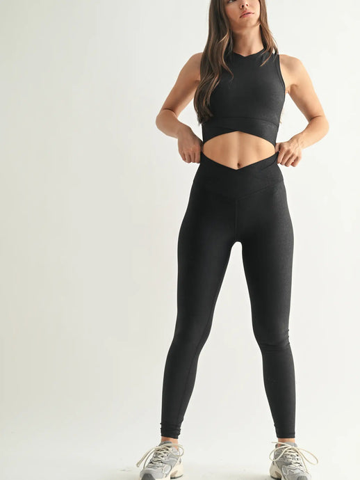 Better Me Leather Look Crossover Leggings