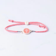 Versible Tap To Pray-Survivor Series Handmade Bracelets in Coral