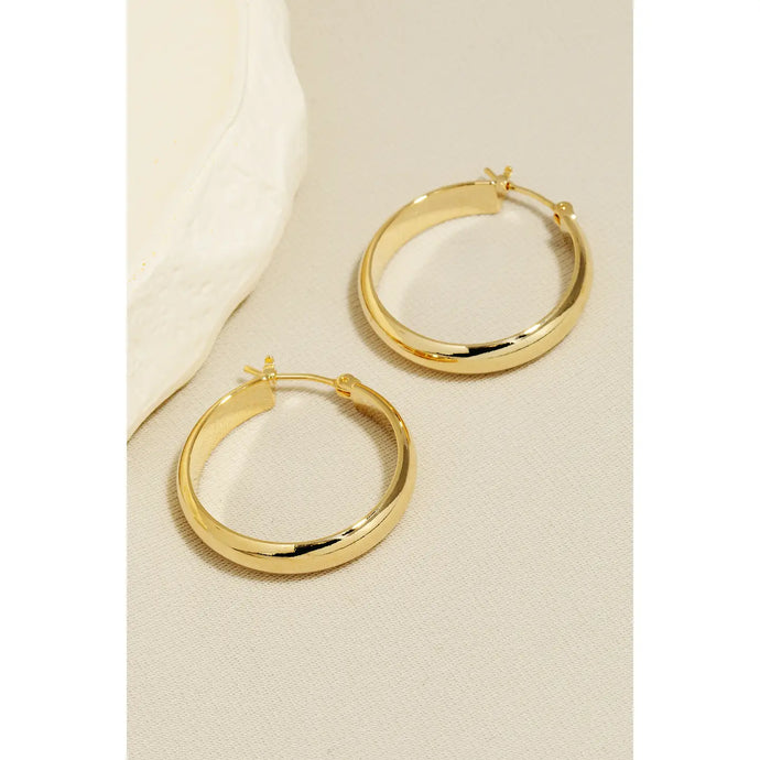 25mm Gold Pincatch Hoop Earrings