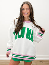 Load image into Gallery viewer, Lulu Mac Stitch Sweatshirt in White/Green