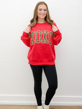 Load image into Gallery viewer, Lulu Mac Red XOXO Sweatshirt with Leopard