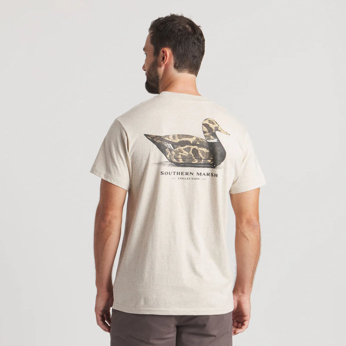 Southern Marsh Vintage Camo Duck Decoy SS Tee in Washed Oatmeal