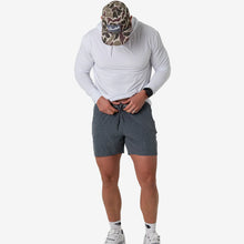 Load image into Gallery viewer, Burlebo 5.5" Athletic Shorts in Grizzly Grey with Classic Deer Camo Liner