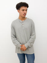 Load image into Gallery viewer, Coastal Cotton Garment Dye Henley LS in Monument Grey