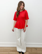 Load image into Gallery viewer, Give It All We Got Textured Knit Top in Red