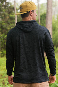 Burlebo Men's Performance Hoodie Black Camo