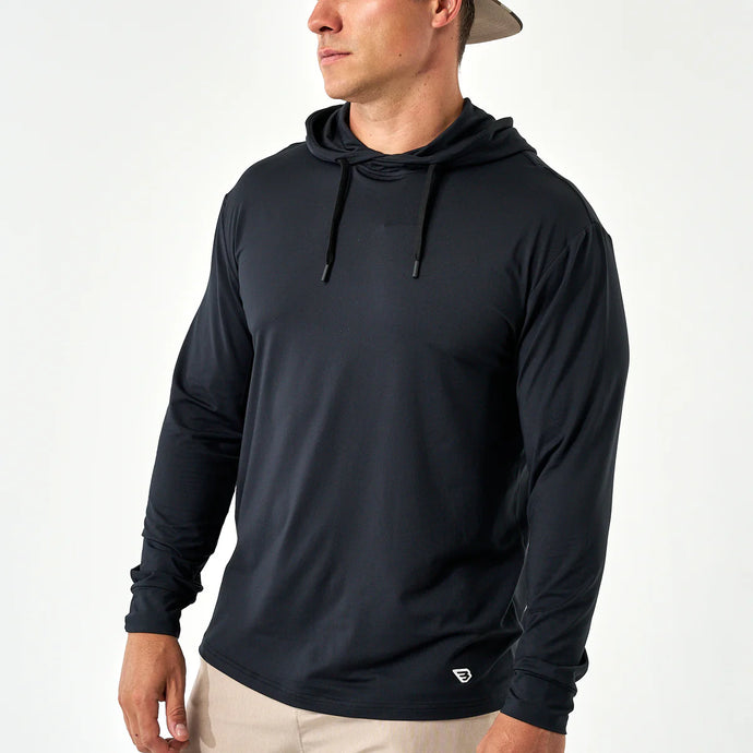 Burlebo Men's Performance Hoodie in Midnight Black