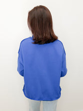 Load image into Gallery viewer, Always Says Goodbye Oversized Reversible Sweatshirt in Dark Blue