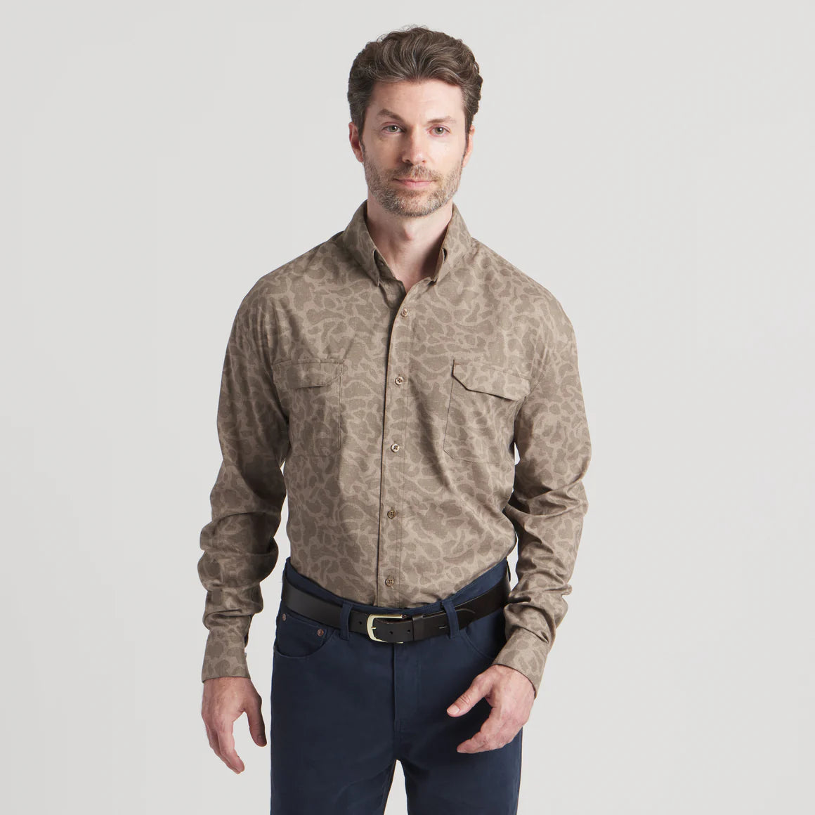 Southern Marsh Merida Mar Performance Shirt in Stone Brown Camo
