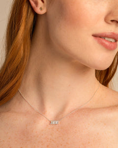 Bryan Anthonys Mom Baguette Dainty Necklace in Silver