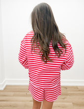 Load image into Gallery viewer, Lulu Mac Stripe LS Top in Red/Pink