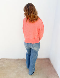 Can't Leave Here Lonely Two Tone Sweater in Pink