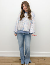 Load image into Gallery viewer, All The Good Times LS Patchwork Top in Lt Blue/Denim