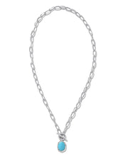 Load image into Gallery viewer, Kendra Scott Daphne Link Chain Necklace Silver Variegated Turquoise