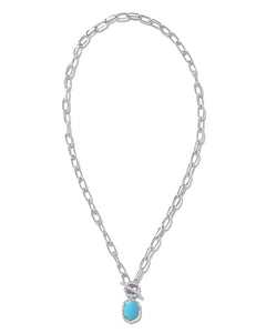 Kendra Scott Daphne Link Chain Necklace Silver Variegated Turquoise