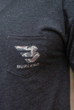 Load image into Gallery viewer, Burlebo Classic Deer Camo Signature Logo SS Tee Heather Black