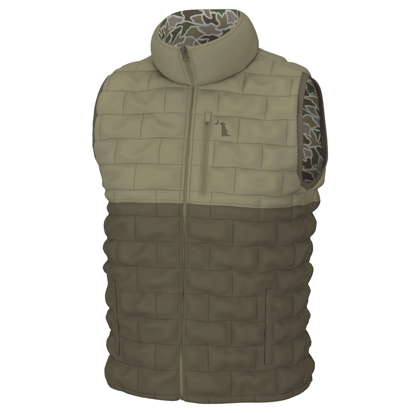 Local Boy Duck Down Reversible Vest in Duck Camo