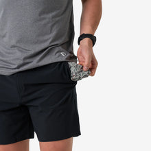 Load image into Gallery viewer, Burlebo 5.5" Everyday Matte Black Shorts with Retro Duck Camo Pockets