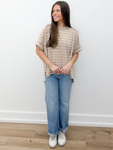 Load image into Gallery viewer, Sweet Time Raised Rib Striped Top in Ash Mocha
