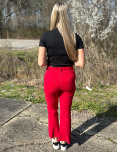 Make Me Obsessed High Rise Pants Red