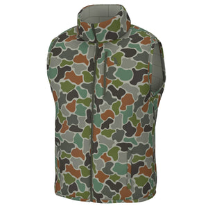 Local Boy Duck Down Reversible Vest in Forest Camo