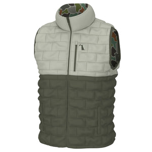 Local Boy Duck Down Reversible Vest in Forest Camo