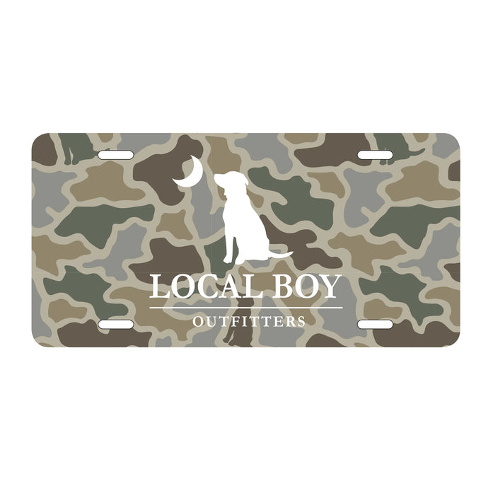 Local Boy Sand Dog & Moon Camo License Plate