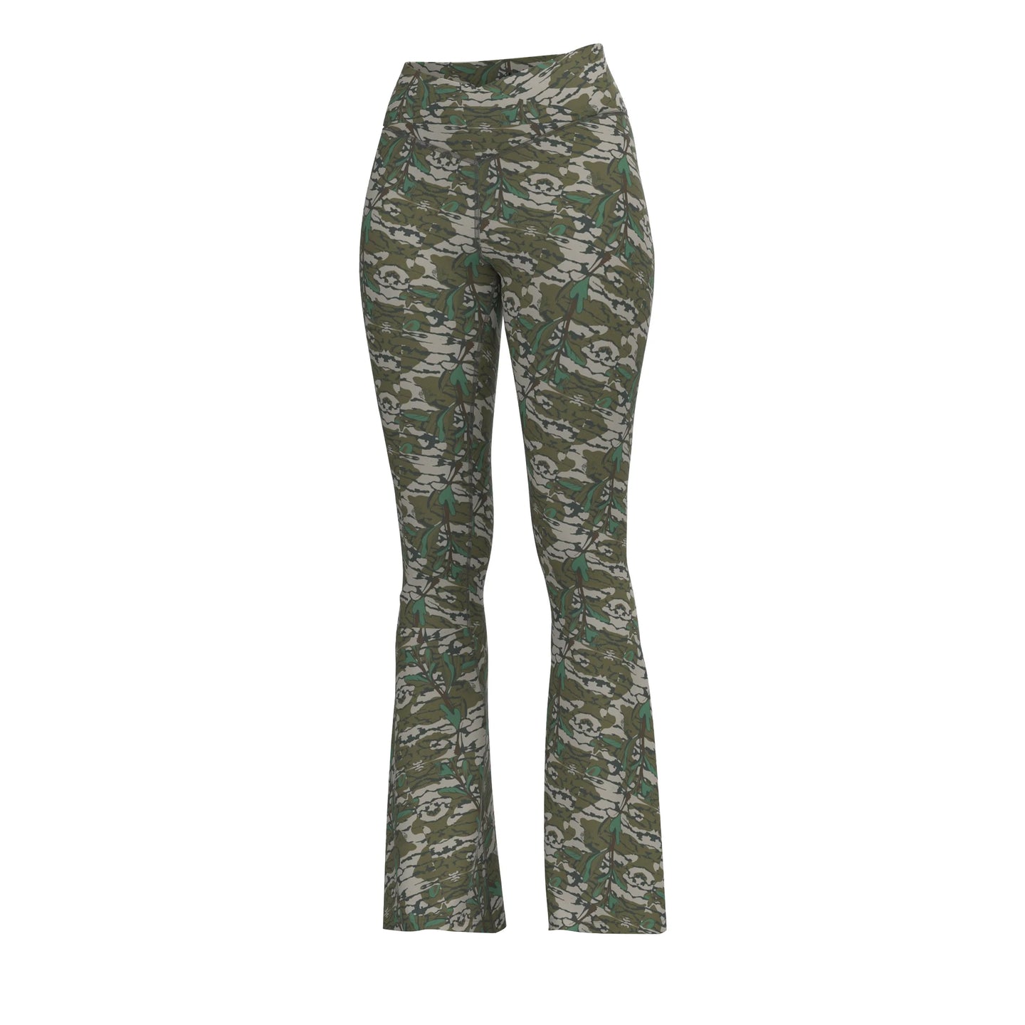 Local Girl Flare Leggings in Green Leaf