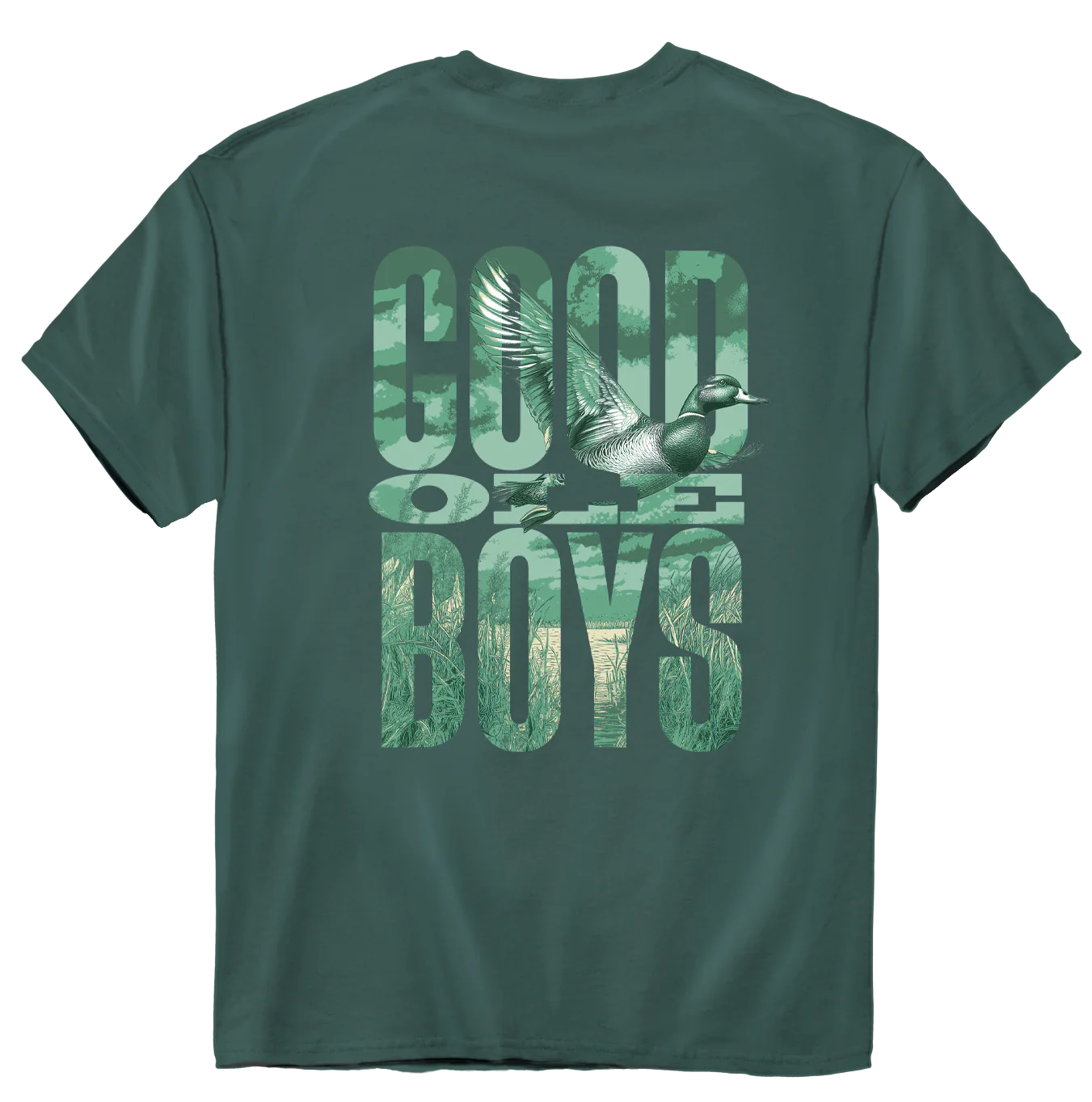 Good Ole Boys Outdoors Mallard Marsh SS Tee Blue Spruce