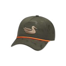 Load image into Gallery viewer, Southern Marsh Sabine Dark Olive Duck Camo Rope Hat