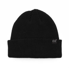 Load image into Gallery viewer, CC Waffle Knit Beanie Black