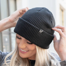 Load image into Gallery viewer, CC Waffle Knit Beanie Black