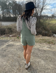 I Hope You Know Knot Strap Romper Olive