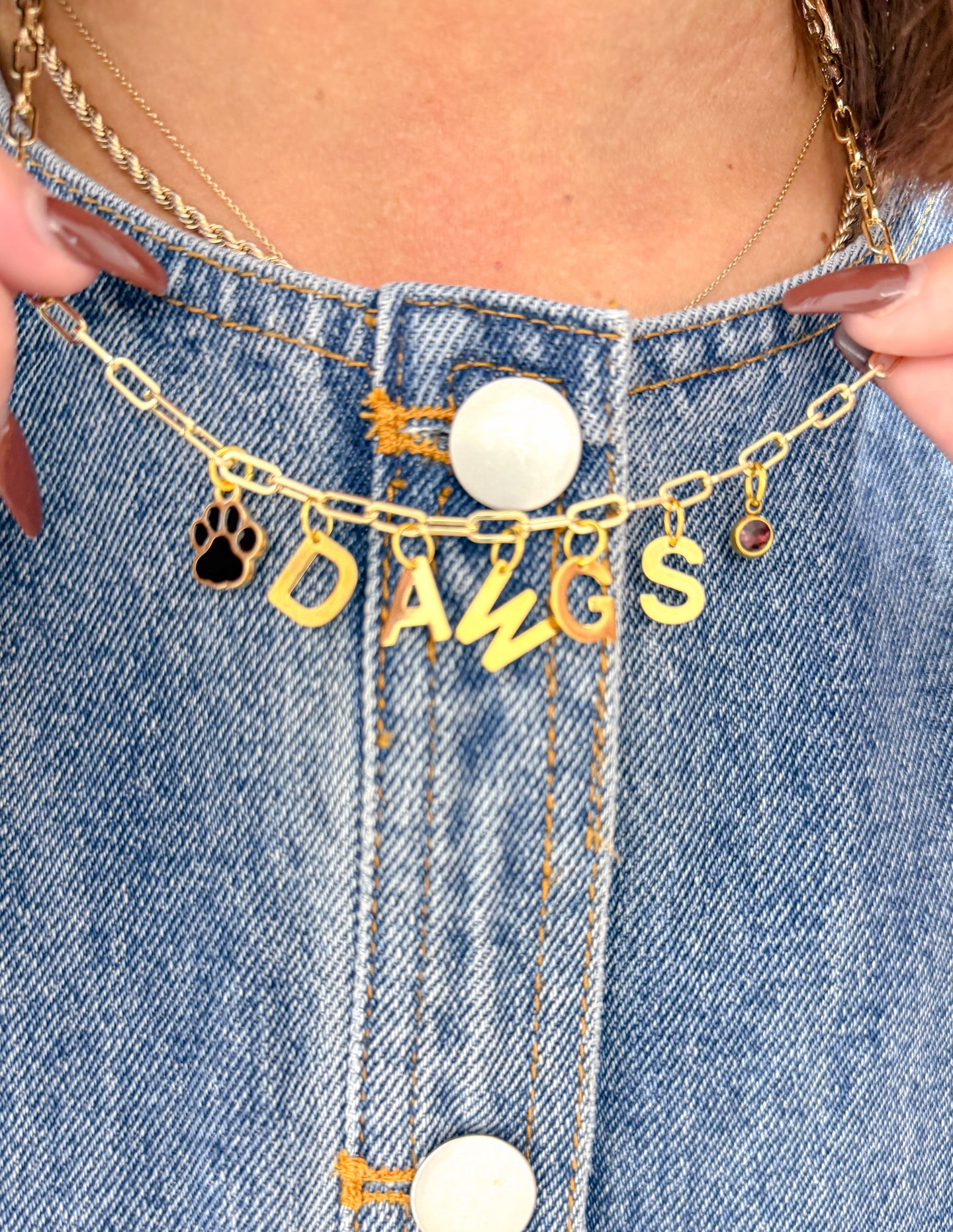 Game Day Trendy Charm Necklace - Dawgs