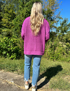 Hopeless Romantic Chunky Oversized Sweater Orchid
