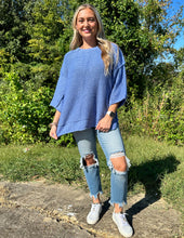 Load image into Gallery viewer, Hopeless Romantic Chunky Oversized Sweater Peri Blue