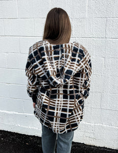 All With You Checked Jacket Navy