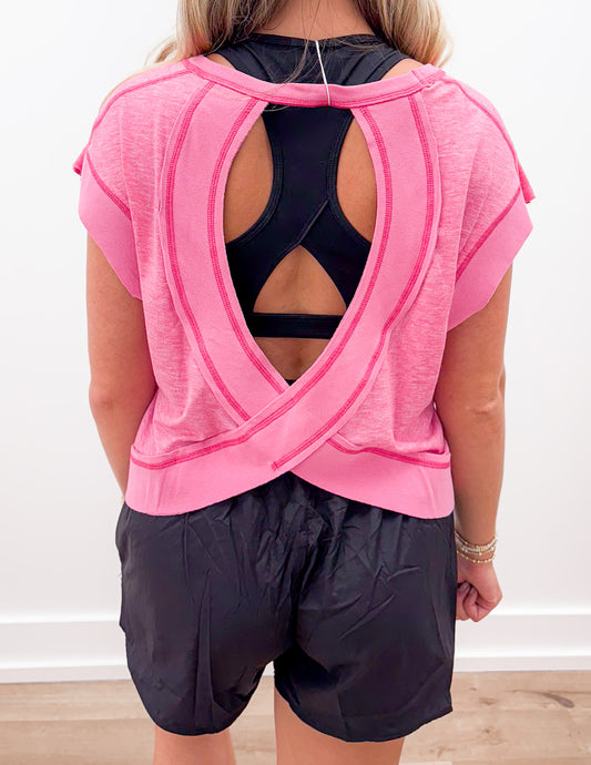 I've Been Changing Open Back Top in Pink