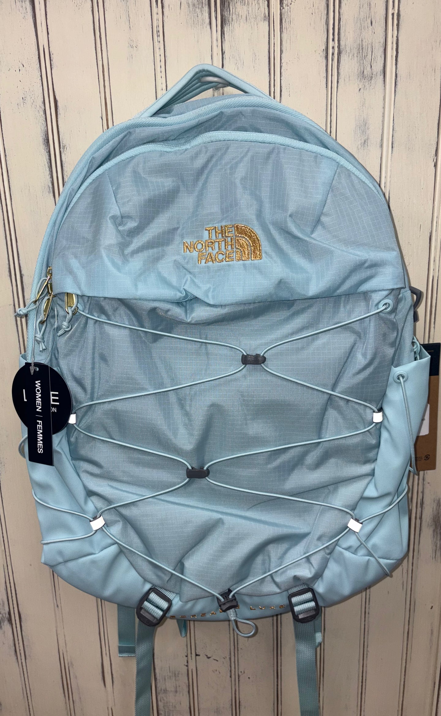 north face backpack borealis luxe The North Face Women's Borealis Luxe in Glacier/Gold Metallic – Versatile Boutique