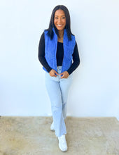 Load image into Gallery viewer, Our Best Bet Padded Corduroy Puffer Vest in Blue