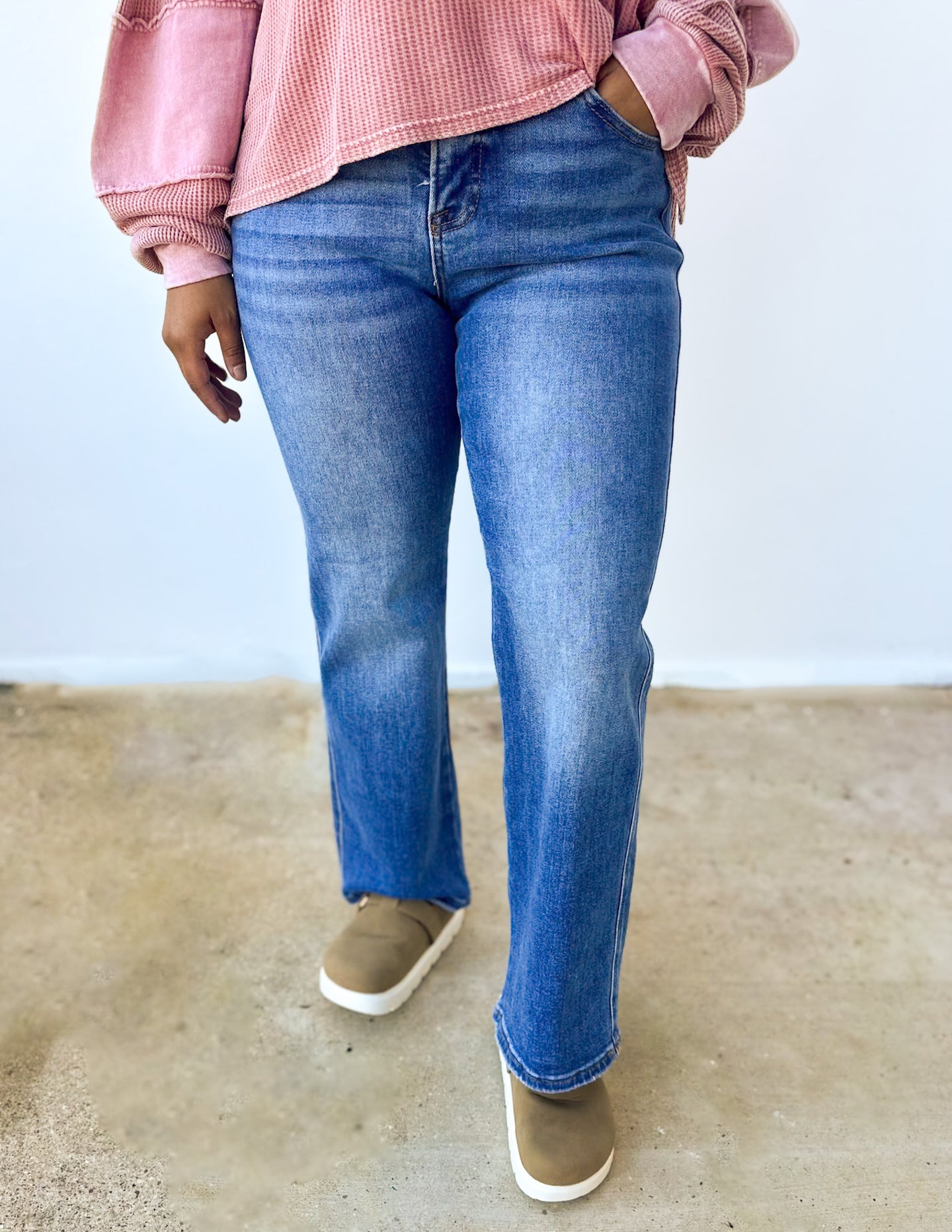 Feel the Beat Tummy Control High Rise Ankle Straight Jeans