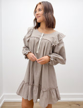 Load image into Gallery viewer, We Don&#39;t Long Sleeve Smock Mini Dress in Taupe