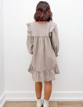Load image into Gallery viewer, We Don&#39;t Long Sleeve Smock Mini Dress in Taupe