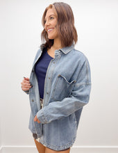 Load image into Gallery viewer, Oh Why Washed Snap Button Denim Shacket