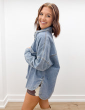Load image into Gallery viewer, Oh Why Washed Snap Button Denim Shacket