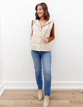 Load image into Gallery viewer, Knew Better Contrast Trimmed Puffer Vest with Hoodie