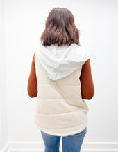 Load image into Gallery viewer, Knew Better Contrast Trimmed Puffer Vest with Hoodie