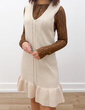 Load image into Gallery viewer, Turning The Page Sleeveless V Neck Hem Knit Dress in Oatmeal