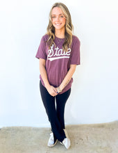 Load image into Gallery viewer, State Script SS Tee in Maroon